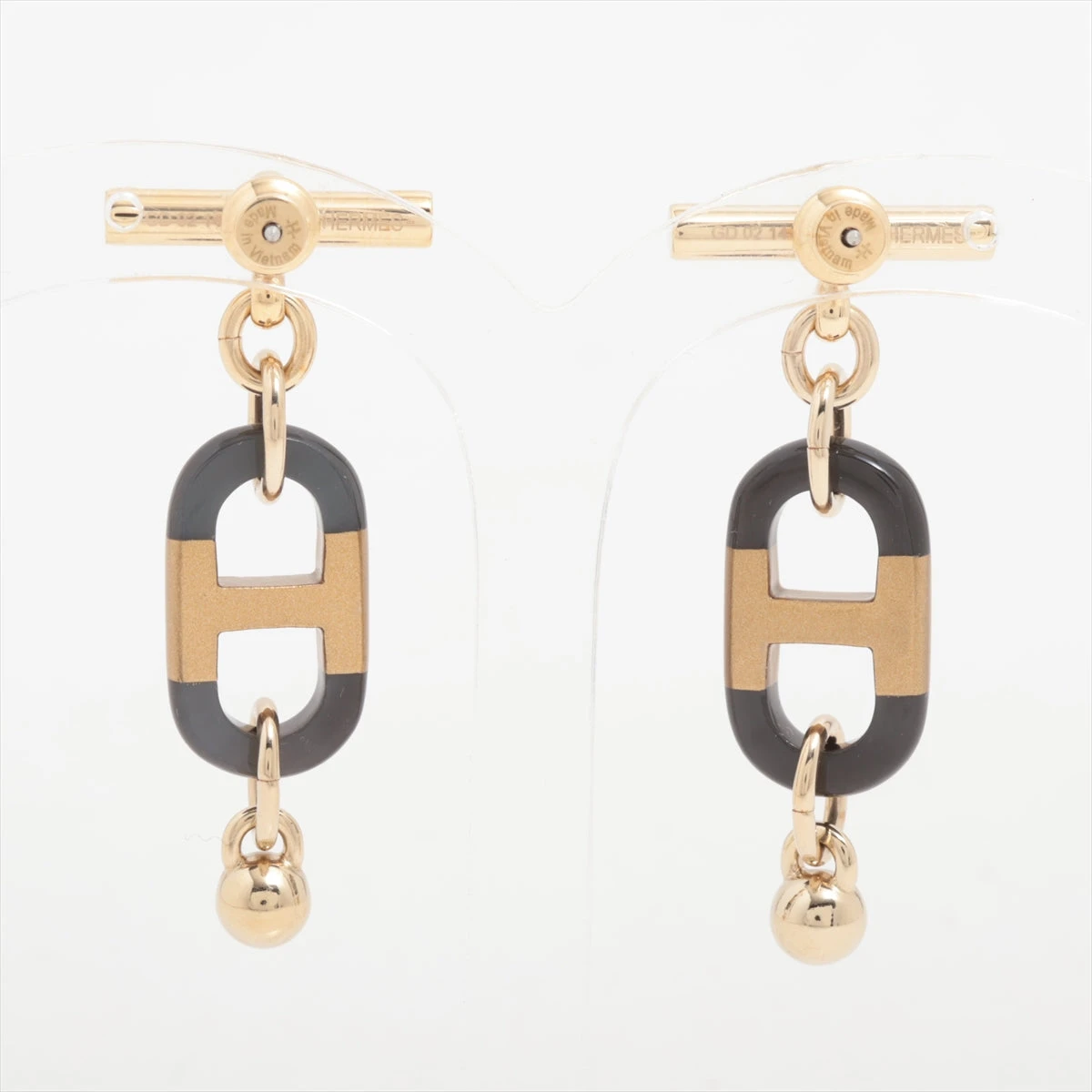 【myonmyon】エルメス　シュル メール PM ピアス HERMES エルメス ピアス シュルメール PM ゴールド/黒 (ブラック