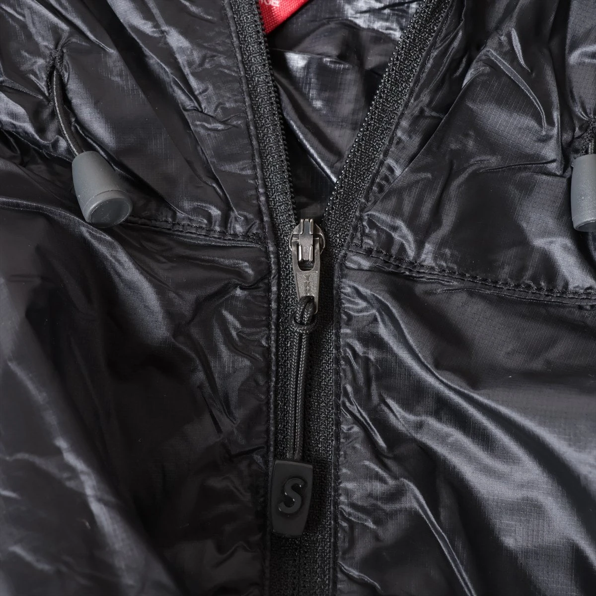 2WAY】シュプリーム☆両袖ロゴ 裏地ボア ナイロンジップジャケット 黒