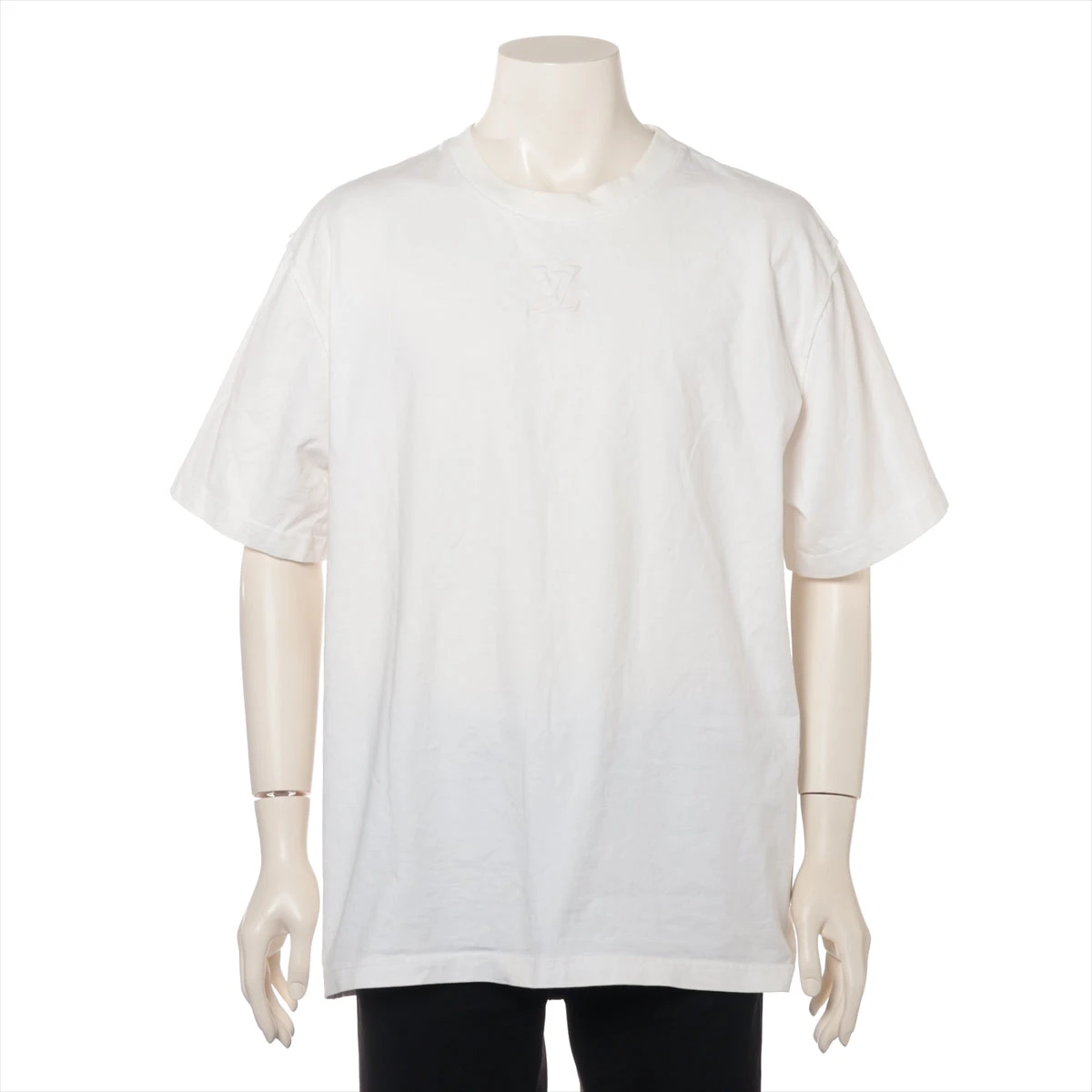 ヴィトン LVロゴ 23AW コットン Tシャツ XXL メンズ ホワイト RM232Q 