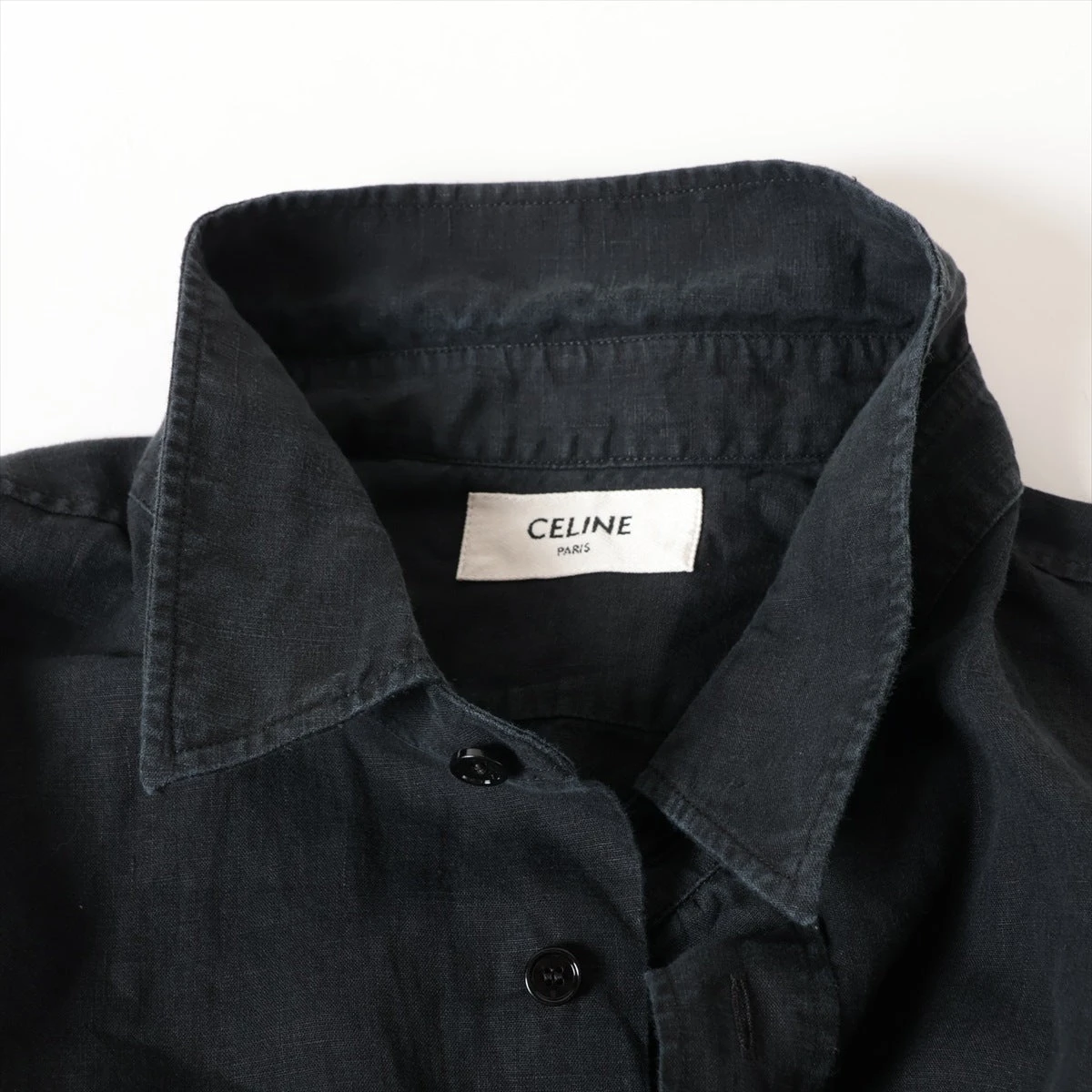 90s CELINE コットンリネンシャツ 名作 トリオンフ FRANCE製 90s CELINE コットンリネンシャツ 名作 トリオンフ FRANCE製