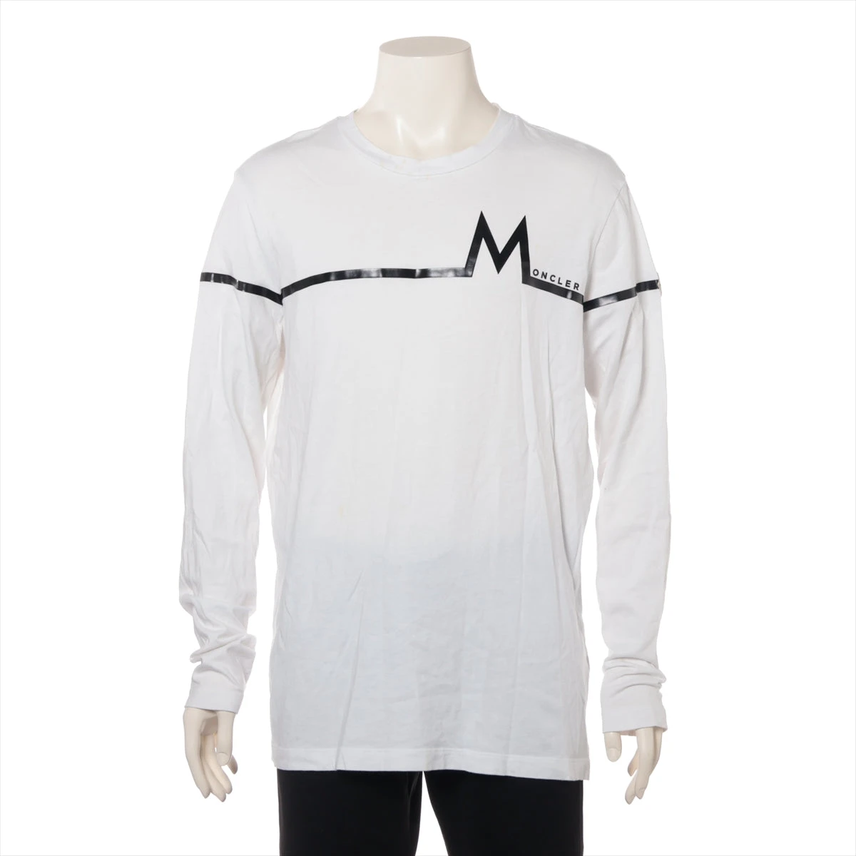 モンクレール 21年 コットン ロングTシャツ M メンズ ホワイト 