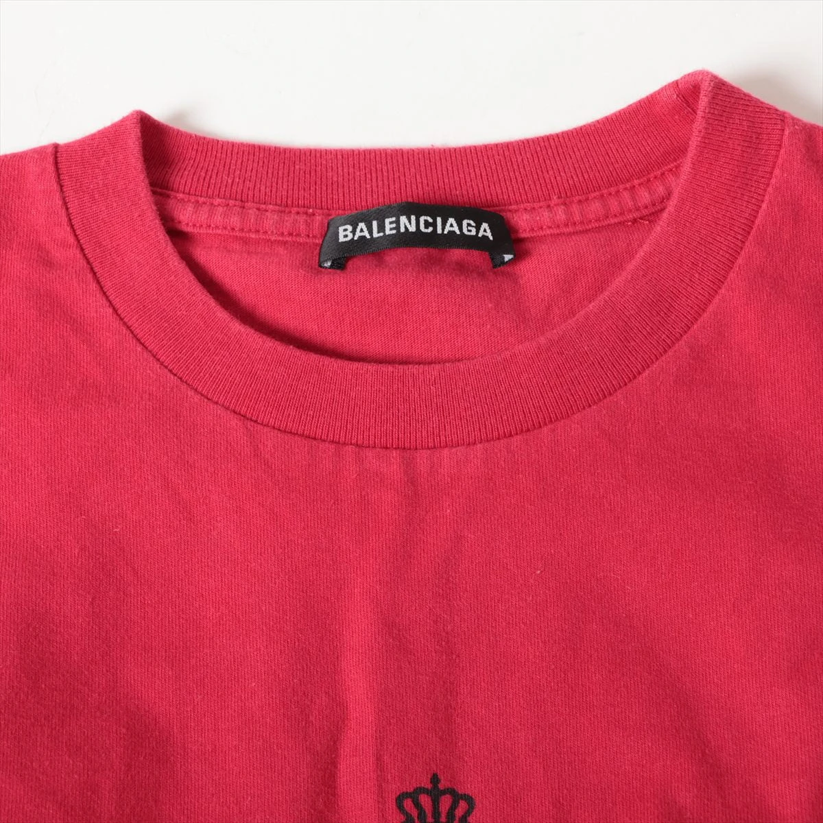 華やか バレンシアガ Tシャツ コットン GERMANY KISSES レッド balenciaga-FADEDRED-Cotton-T-