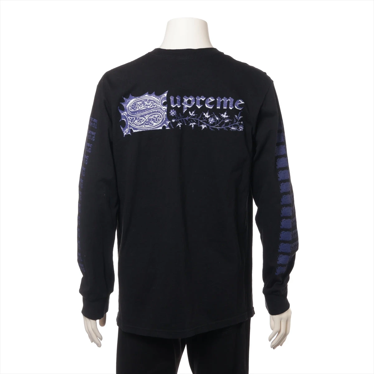 シュプリーム 24SS コットン ロングTシャツ M メンズ ブラック SAINT 