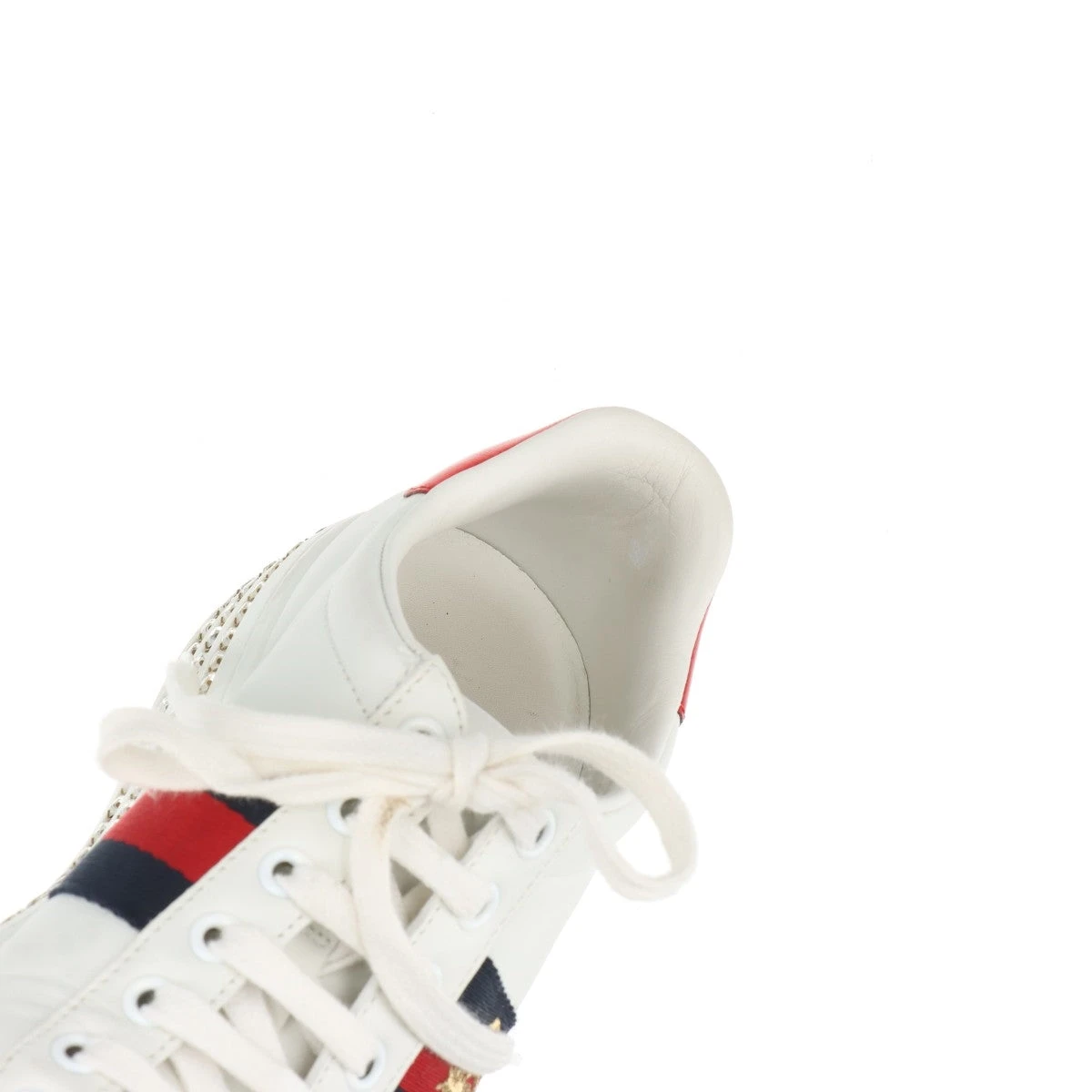 GUCCI　グッチ　エース　シェリーライン　レザースニーカー　ホワイト　42 グッチ エース レザー スニーカー 7 メンズ ホワイト 527869