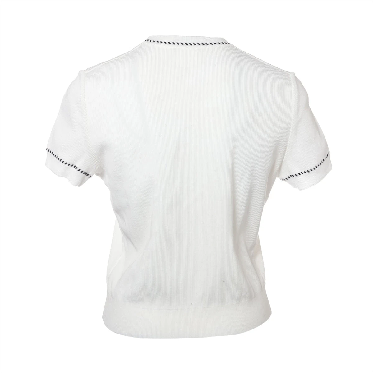 CHANEL ホワイト Tシャツ Chanel White Cotton Knit Logo Embroidered T-Shirt S Chanel | TLC
