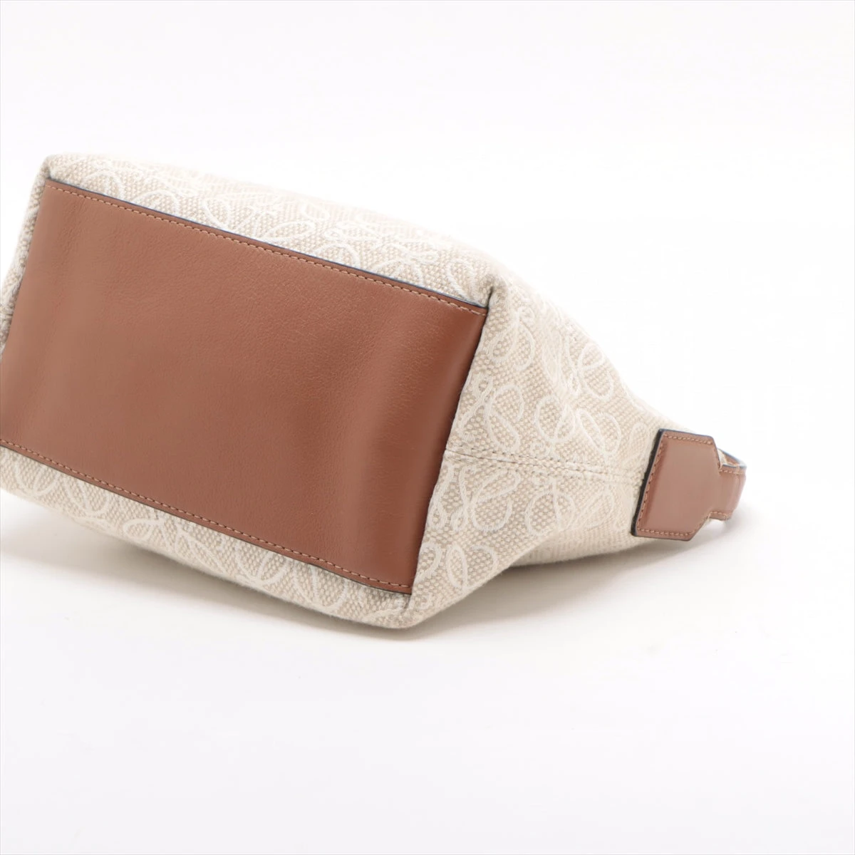 専用●ロエベ　ハンドバッグ　リピートアナグラム　総柄　レザー　キャンバス　黒色 □希少□LOEWE ハンドバッグ リピートアナグラム ブラック