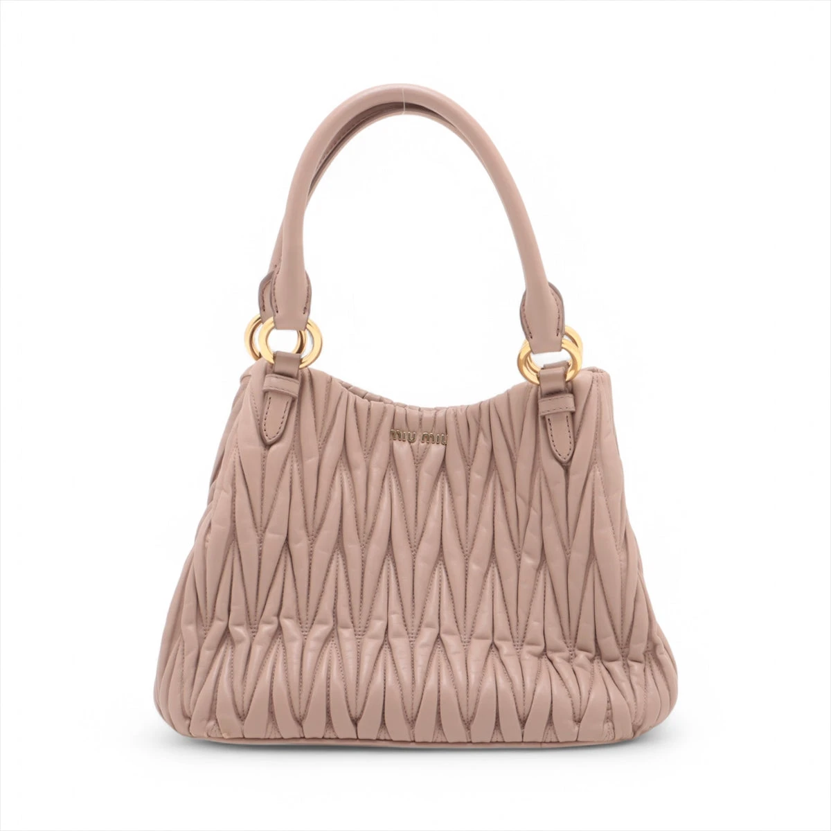 廃盤【新品未使用】miu miu ピンクベージュ マテラッセ ハンドバッグ ミュウミュウ miumiu ハンドバッグ ショルダーバッグ マテラッセ