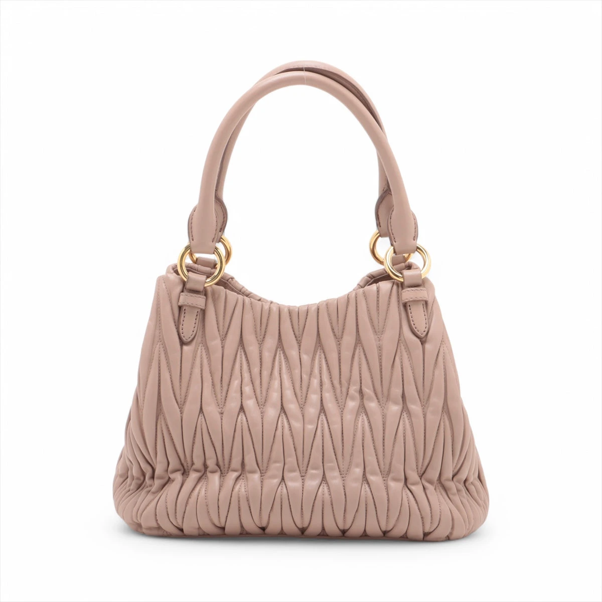 高級レザー❗️】miumiu マテラッセ ハンドバッグ アイボリーレザー