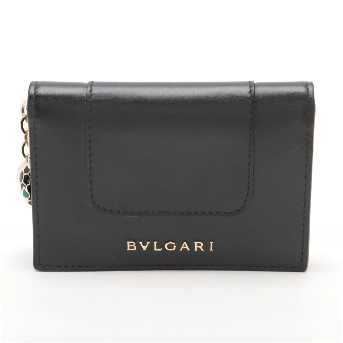 BVLGARI ブラックレザー名刺入れ 4スロット BVLGARI ブラックレザー名刺入れ 4スロット
