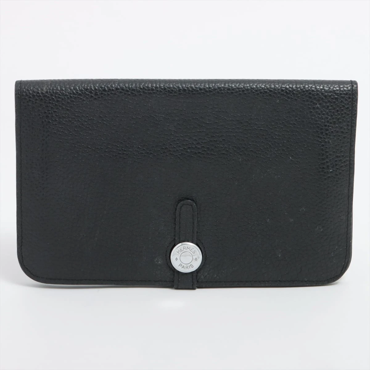 エルメス ドゴンGM トゴ 財布 ブラック シルバー金具 □I:2005年