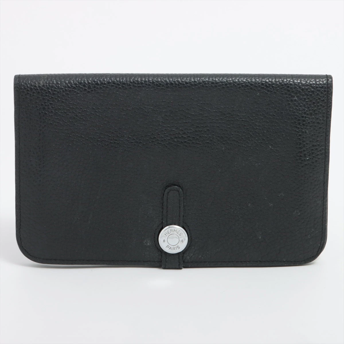 エルメス ドゴンGM トゴ 財布 ブラック シルバー金具 □I:2005年