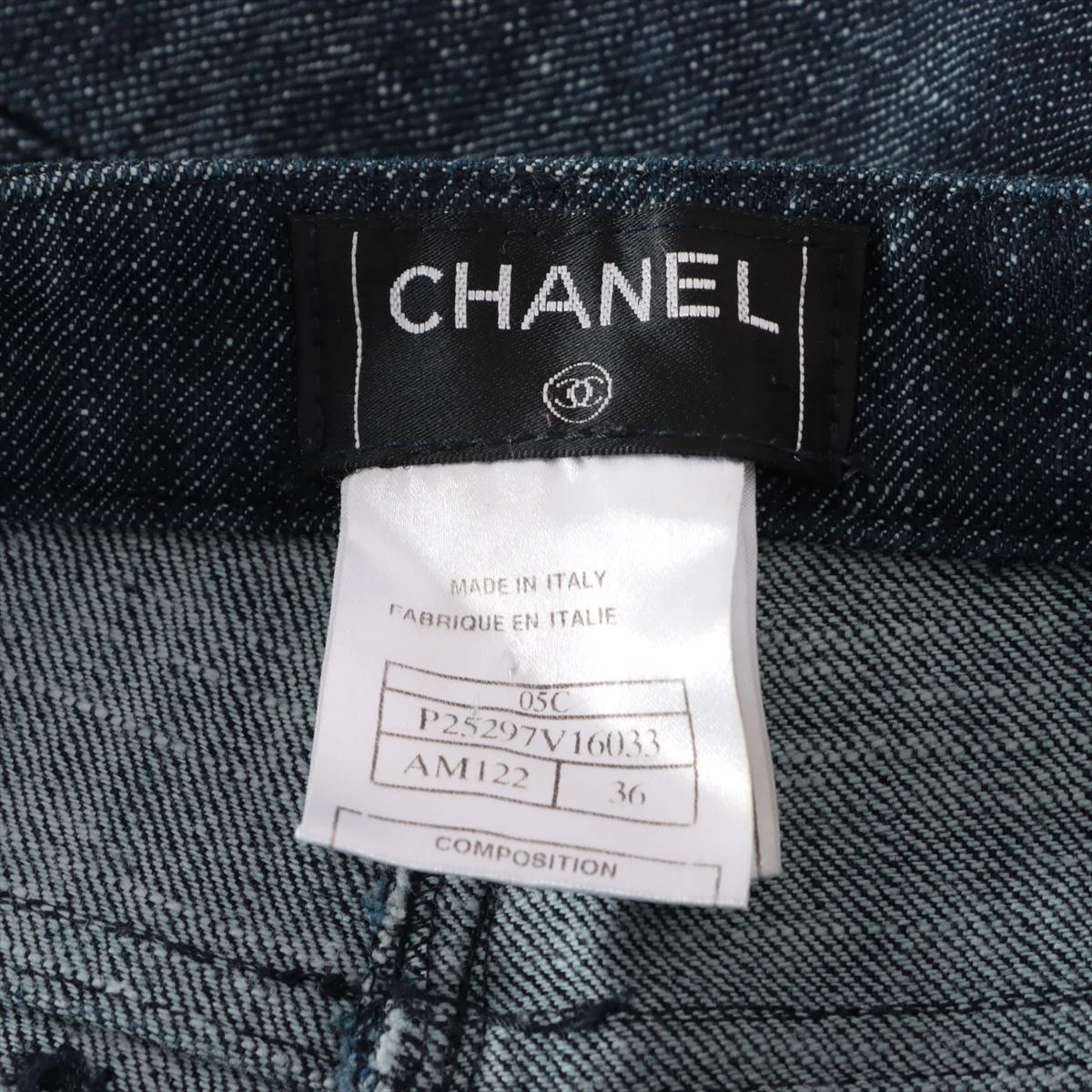 シャネル 36 コットン×ポリウレタン デニムパンツ 36 レディース 