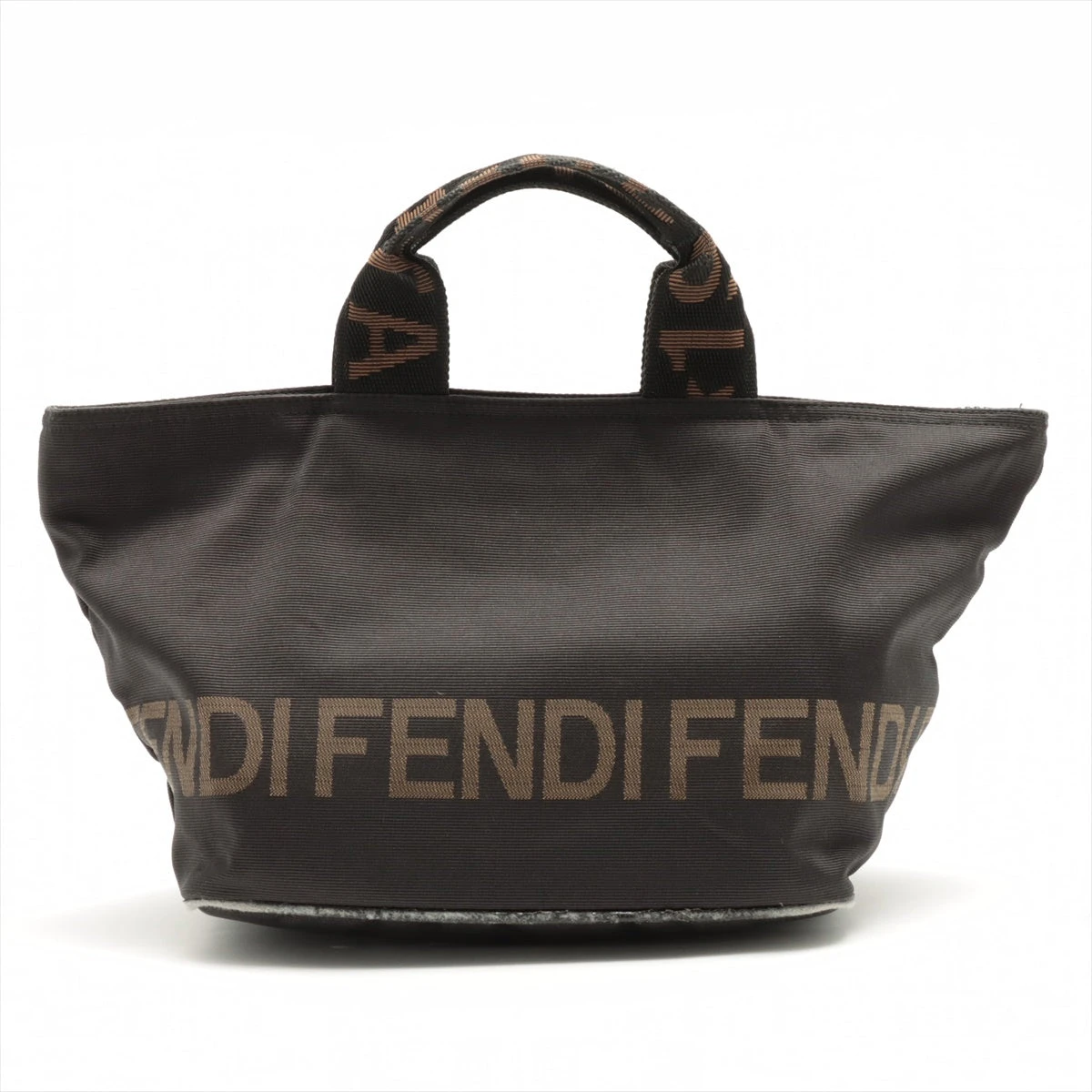 フェンディ ハンドバッグ - 黒×ブラウン ナイロン FENDI